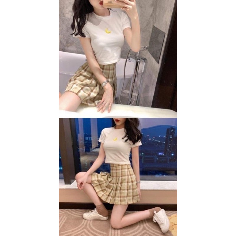 ÁO CROPTOP THÊU MẶT TRĂNG XINH SẮN