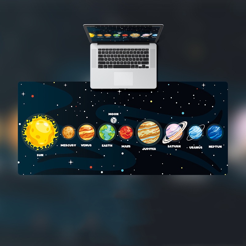 Lót chuột cỡ lớn in 3D hình phi hành gia NASA bo viền chống thấm nước có đệm lót cao su