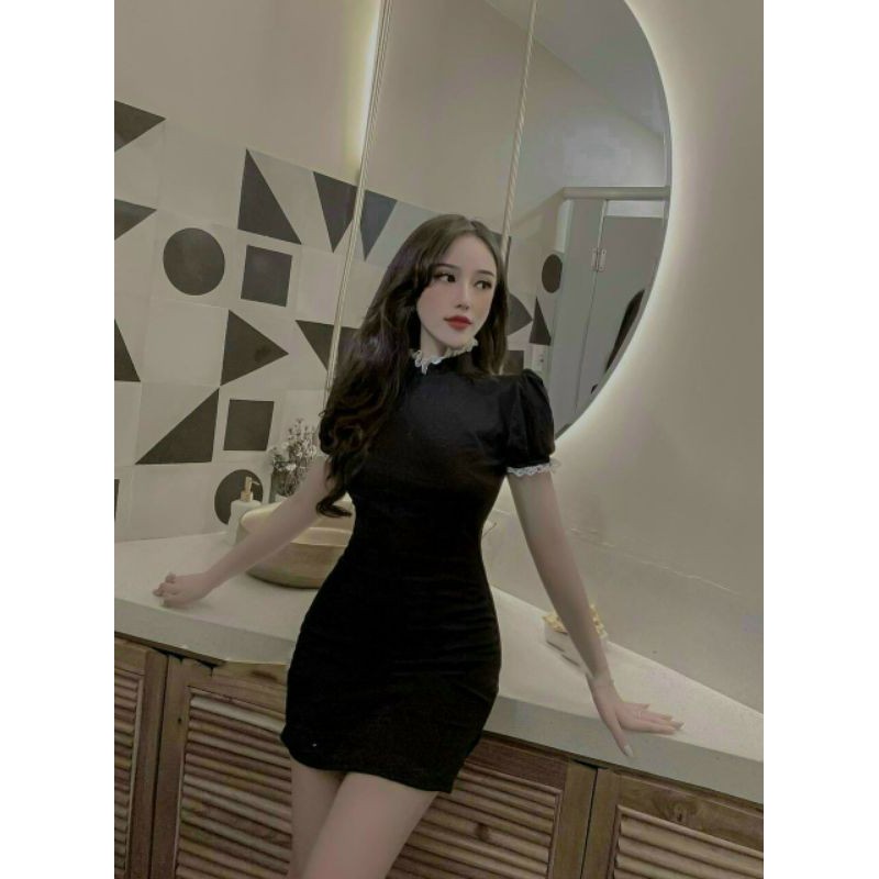 Đầm nhung thiết kế