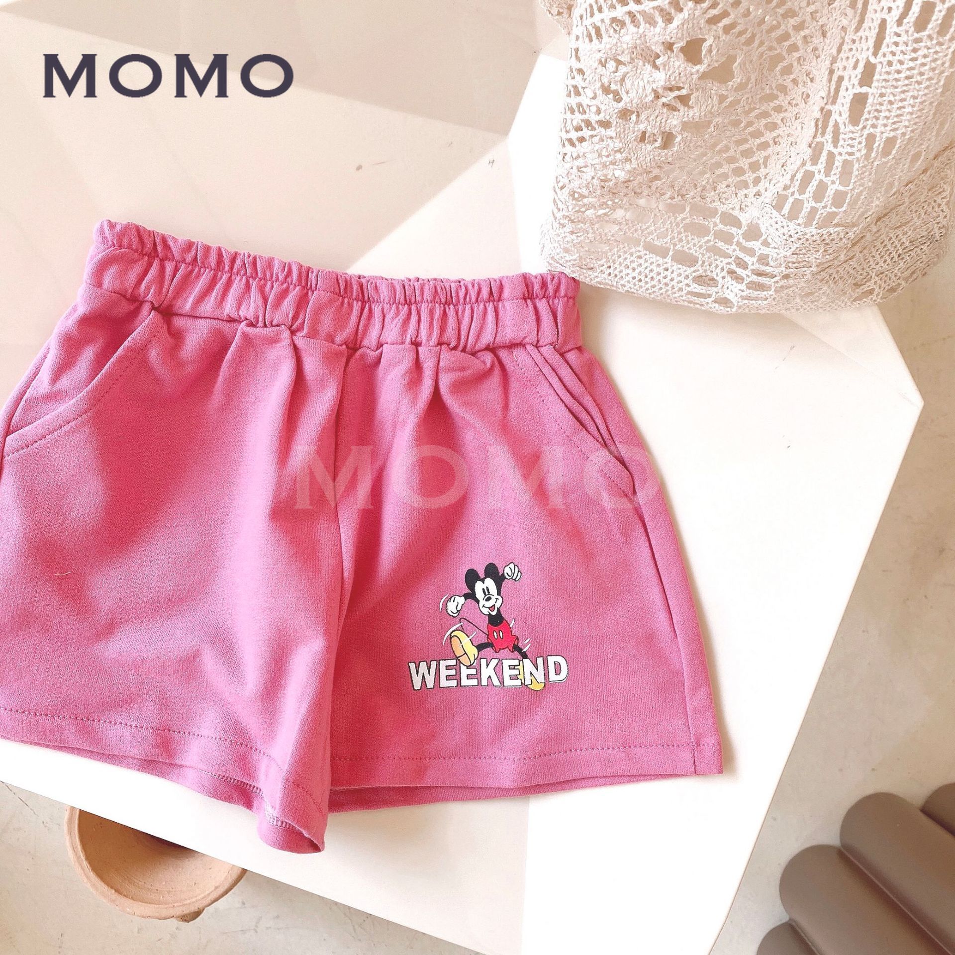 Quần Short Cotton Lưng Thun In Họa Tiết Hoạt Hình Xinh Xắn Dành Cho Bé 1-8 Tuổi