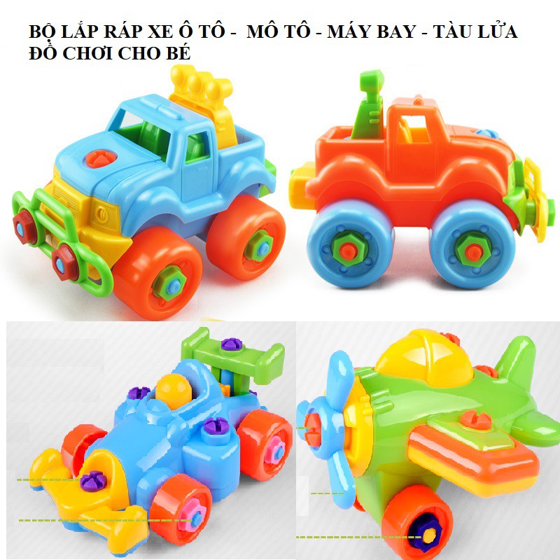 BỘ LẮP RÁP XE VÀ MÁY BAY ĐỒ CHƠI CHO BÉ