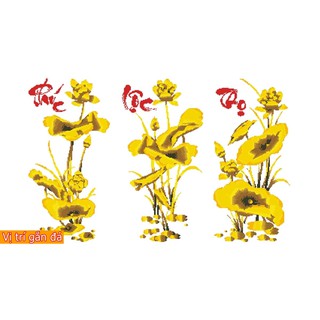 Tranh Gắn Đá Phúc Lộc Thọ KT: ( 112 x 75 cm )