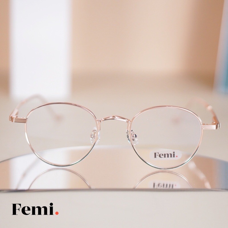 Gọng kính tròn kim loại Femi Lucy chính hãng kính cận nam nữ cao cấp | BigBuy360 - bigbuy360.vn