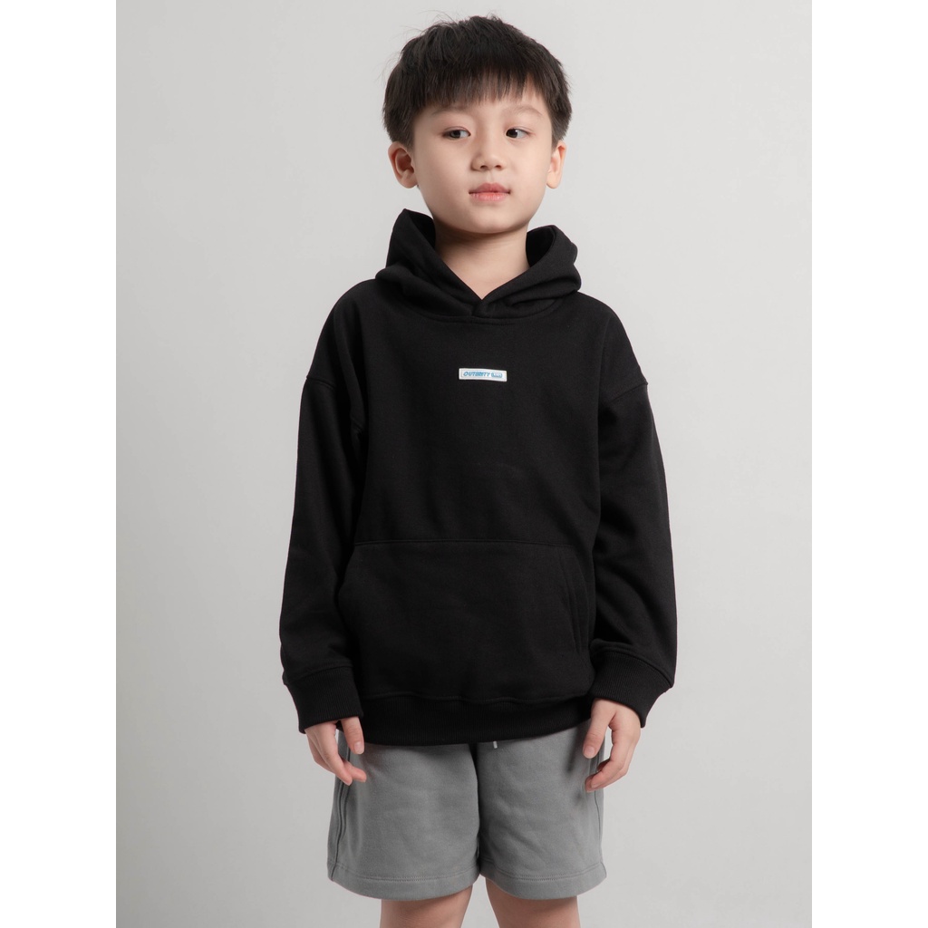 Áo khoác Hoodie trẻ em OuterityKids Đen / Nỉ chân cua - ORK201