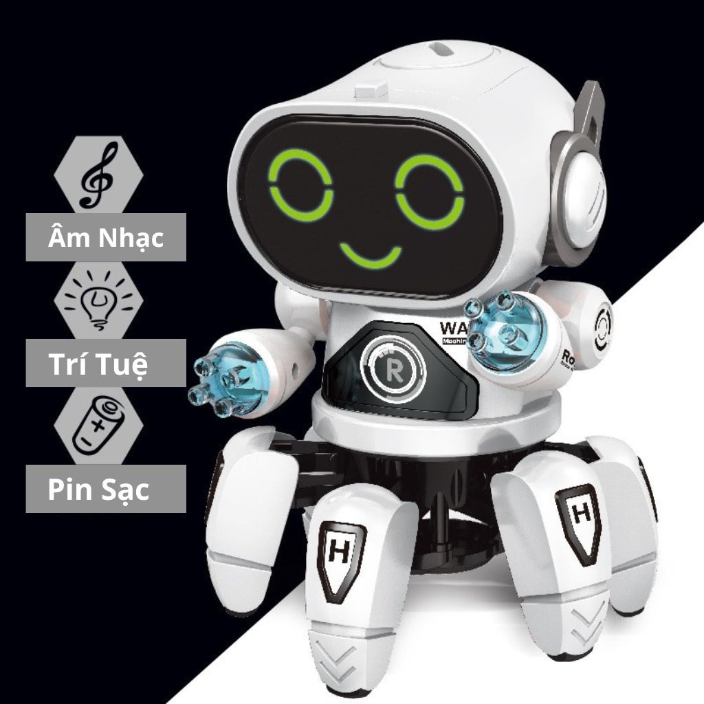 Đồ chơi robot dance hero bằng nhựa, có đèn, có nhạc nhảy múa vui nhộn, tặng kèm pin