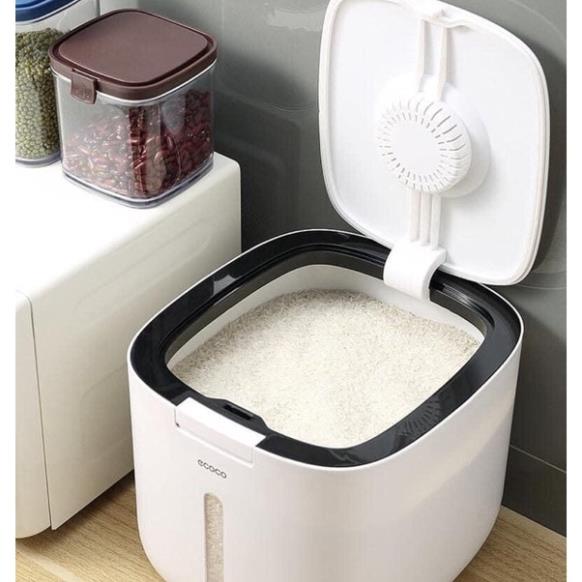 Thùng đựng gạo 5kg Ecoco cao cấp nắp đậy thông minh, chống ẩm mốc, côn trùng, nhựa ABS an toàn ( tuyển khách sỉ)