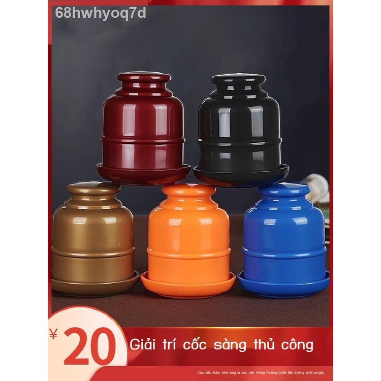 (Date mới)68hwhyoq7dBộ cốc xúc xắc cao cấp thanh uống nước cắm lưới rây đỏ có đế lắc trong game