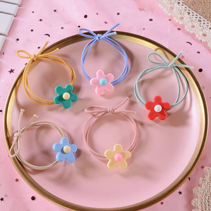 Buộc tóc hoa mai màu sắc