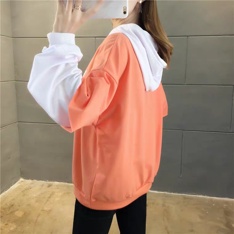 Áo hoodie Nữ phối màu cánh tay ấn tượng, in chữ siêu chất - New Hot 2021 | BigBuy360 - bigbuy360.vn