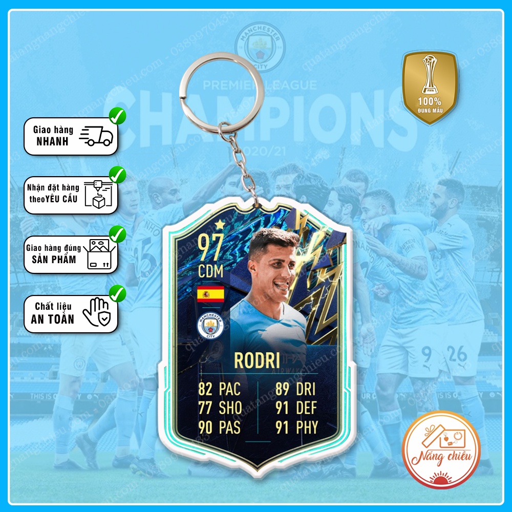 Móc Khóa Rodri, CLB bóng đá Manchester City  - ☘️MÓC KHÓA THẺ CẦU THỦ☘️