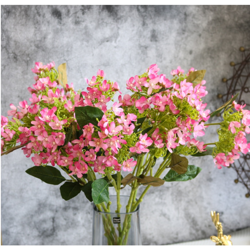 Cành hoa giả nhiều màu siêu xinh trang trí decor không gian nhà cửa, chất liệu vải lụa cao 60cm