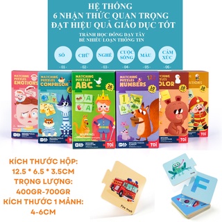 XẾP HÌNH Ghép đôi - Puzzle 2 mảnh cho bé từ 18 tháng tuổi chính hãng TOI nhiều chủ đề