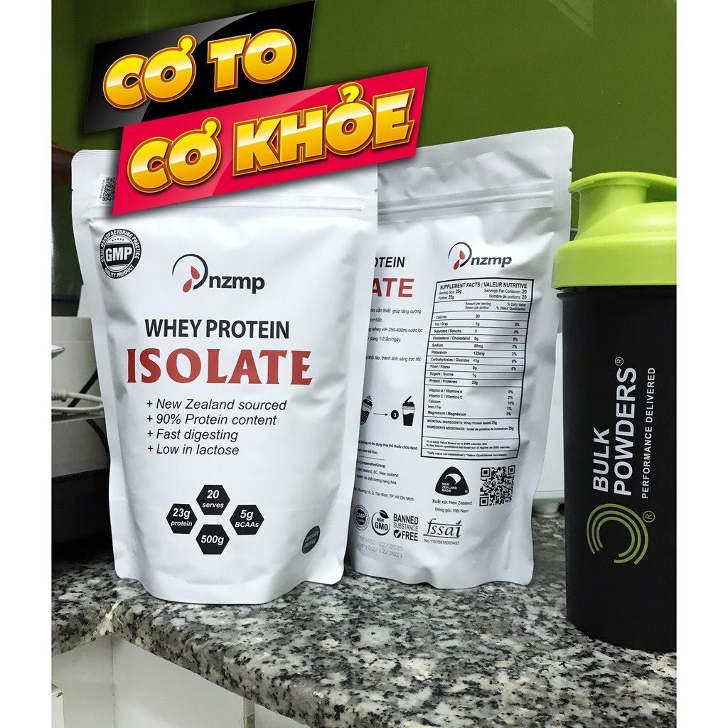 (Tặng bình lắc) COMBO 2 túi Whey Isolate Protein NZMP (40 serving) - Tăng Cơ Giảm Mỡ