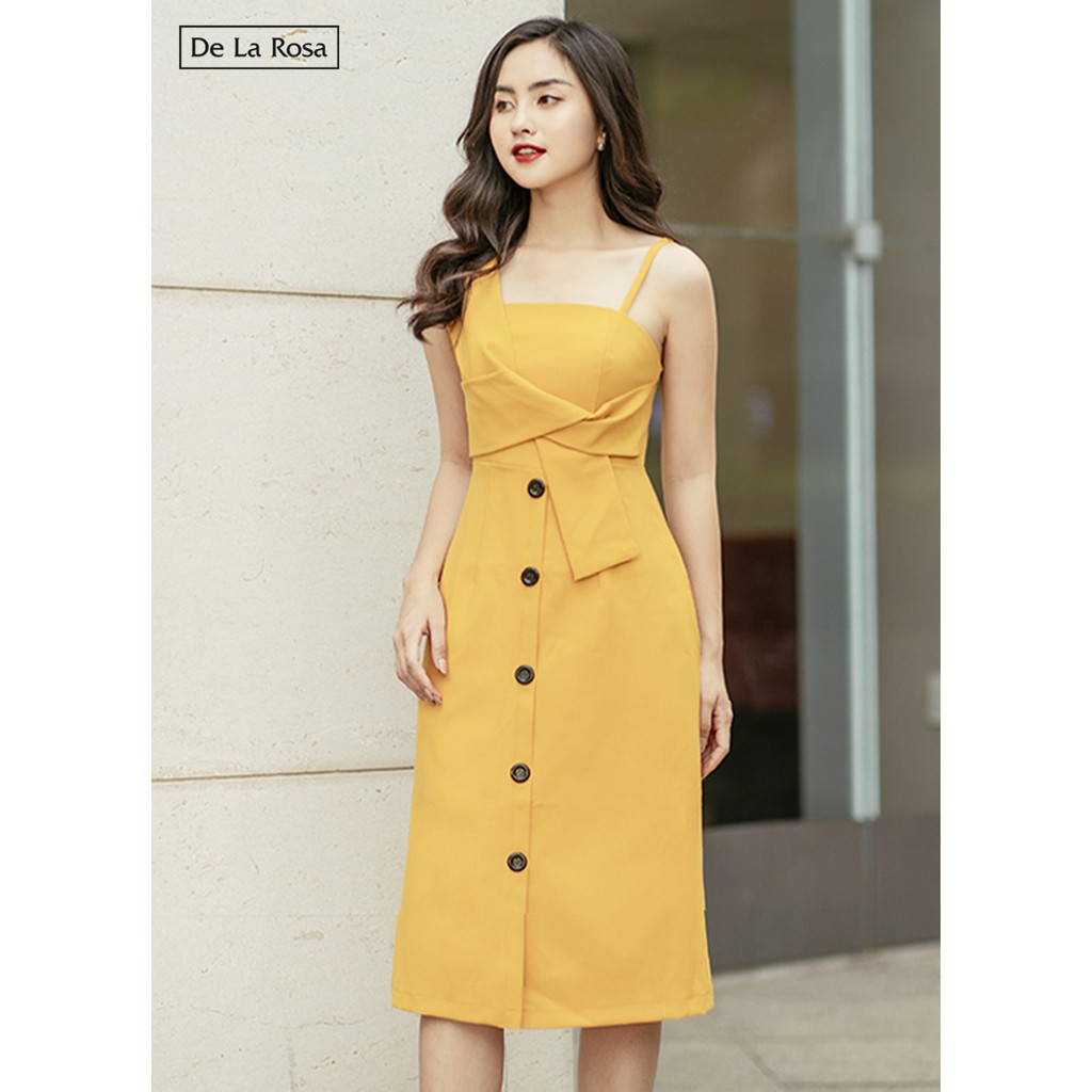 Đầm váy 2 dây dáng suông nơ lớn thiết kế dự tiệc sang trọng - De La Rosa | BigBuy360 - bigbuy360.vn
