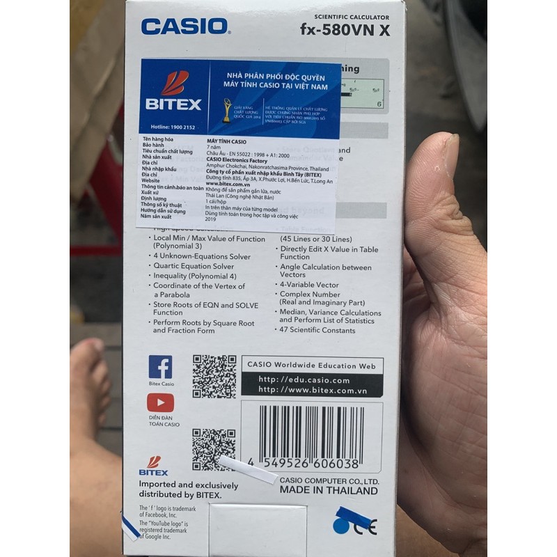 MÁY TÍNH Casio FX 580VNX (Bảo Hành 07Năm) Casio 580VN X