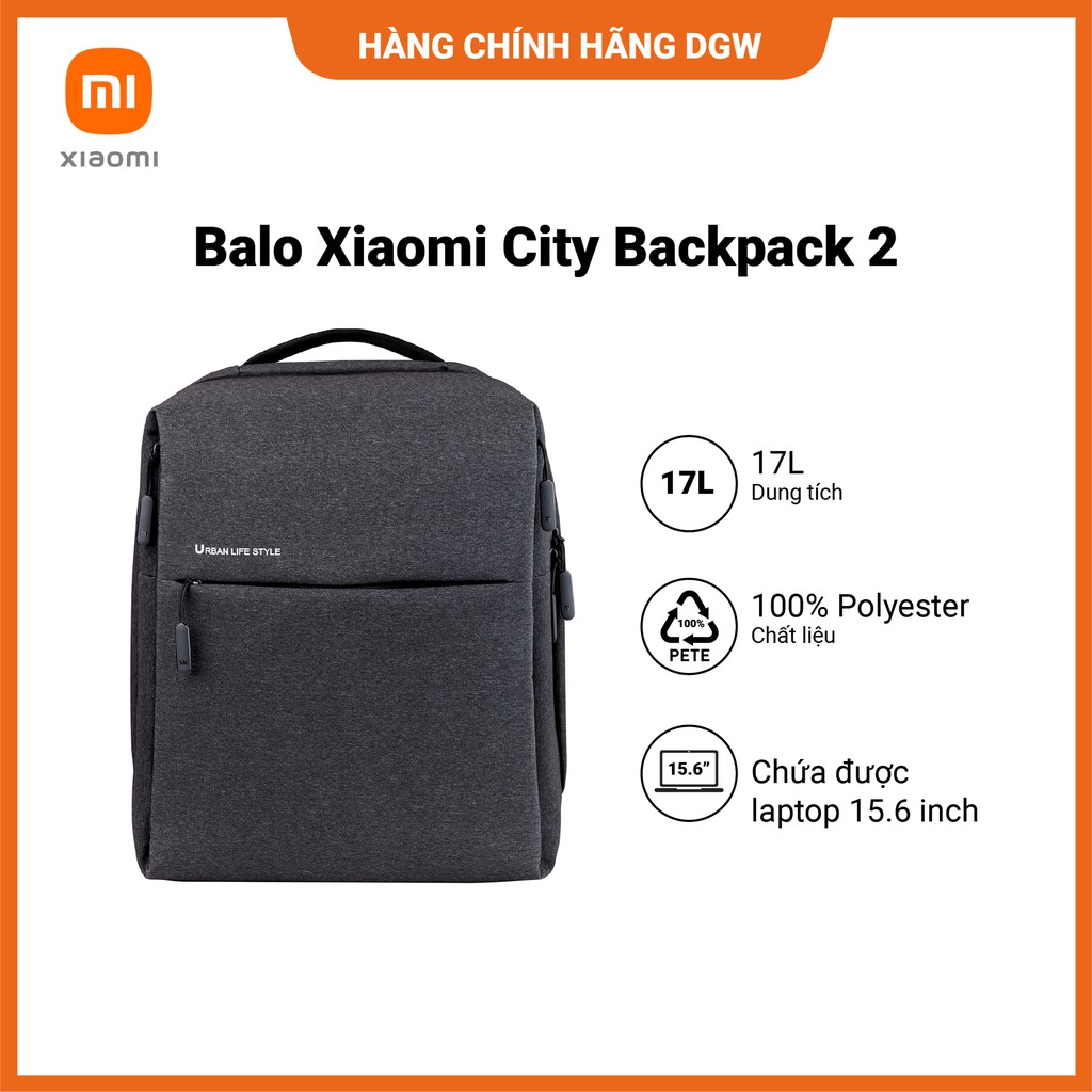 Hàng chính hãng Digiworld | BALO XIAOMI CITY BACKPACK 2 | Thiết Kế Hiện Đại