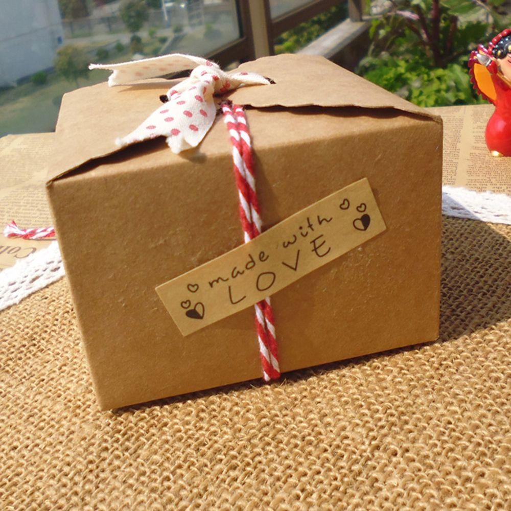 Set 24 / 120 Nhãn Dán Giấy Kraft In Hoa Làm Bằng Tay DIY