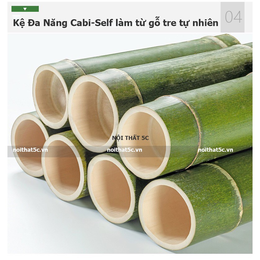 Giá treo quần áo, treo đồ hình cây Cabi-Shelf gỗ tre lắp ráp dễ dàng phong cách Hàn Quốc