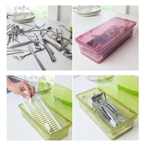 Hộp nhựa đựng muỗng đũa chopsticks chống ẩm mốc côn trùng