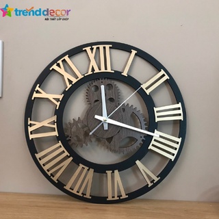 Đồng hồ Gỗ Treo Tường Chất Liệu Gỗ Máy Kim Thiết Kế In Theo Yêu Cầu Decor Trang Trí Nhà Và Quán Cafe