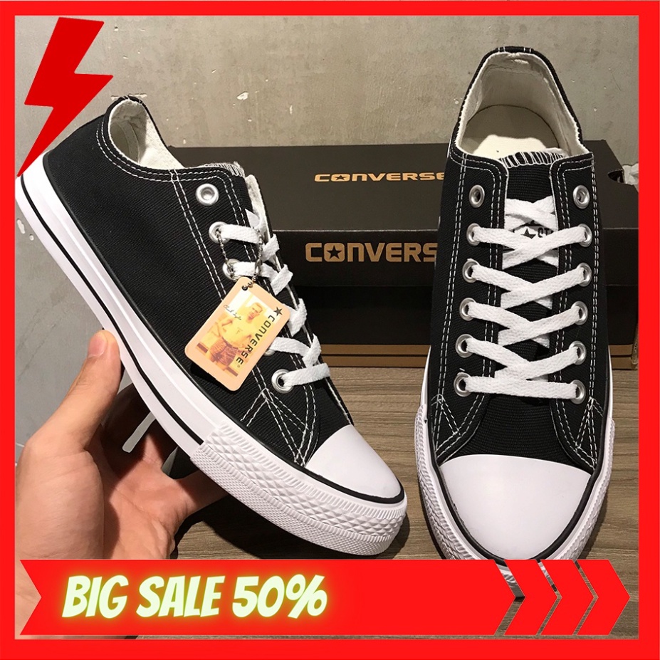 Giày_Converse Đen Cổ Thấp, Giày Cv Đen Cổ Thấp 1970s Bản Cao Cấp Full Box + Bill