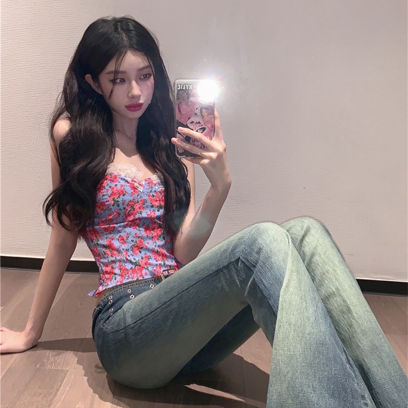 Áo Ống In Hoa Phối Ren Quyến Rũ Thời Trang Mùa Hè Dành Cho Nữ