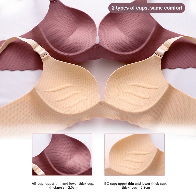 Áo lót AOWEINISI nâng ngực không gọng không đường may màu macaron xinh xắn