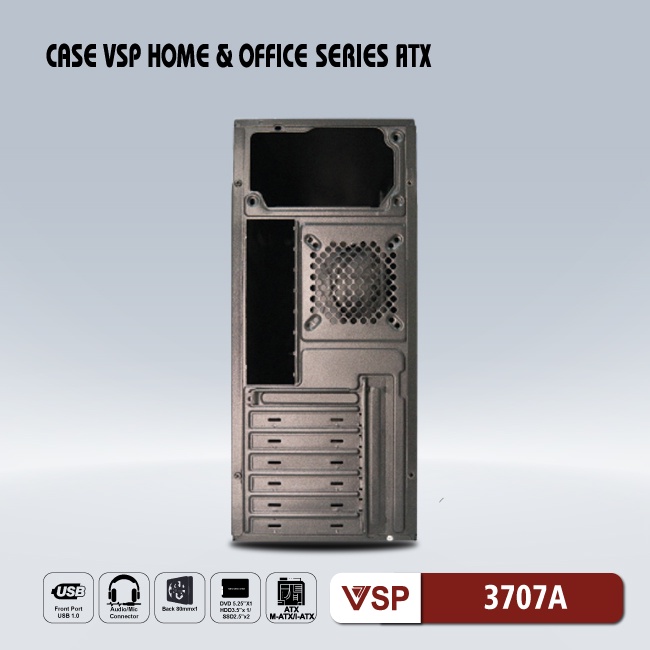 Vỏ máy tính Case VSP 3707A (ATX/MicroATX/ Mini-ITX) - Hãng phân phối