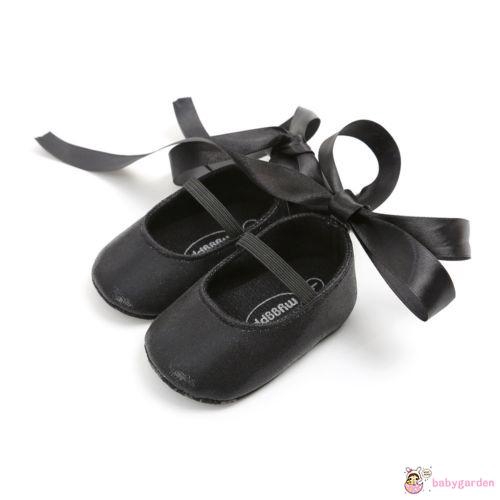 Giày màu trơn thắt dây nơ dễ thương cho bé gái