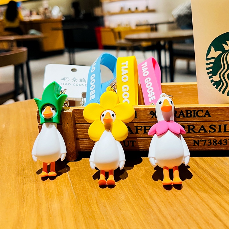 Móc Khóa Hình Ngỗng Hoạt Hình Dễ Thương Độc Đáo Trang Trí Ba Lô / Túi Xách