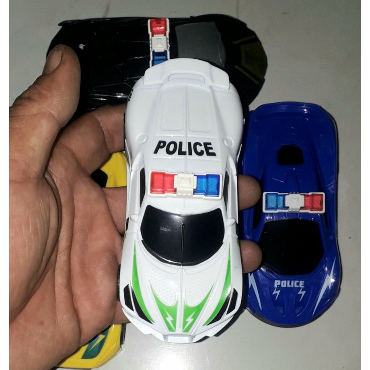 Sét 4 chiếc xe mô hình police bằng nhựa chạy bánh lùi