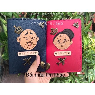 (chat chốt tên-chọn màu) bọc hộ chiếu ông bà mình, couple