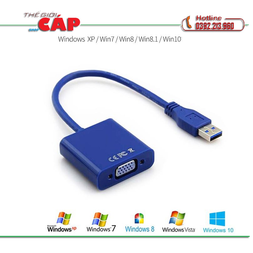 Cáp chuyển đổi tín hiệu USB sang VGA | WebRaoVat - webraovat.net.vn