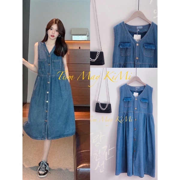 Đầm babydoll jean-Váy Babydoll bò-đầm sát nách-váy ba lỗ