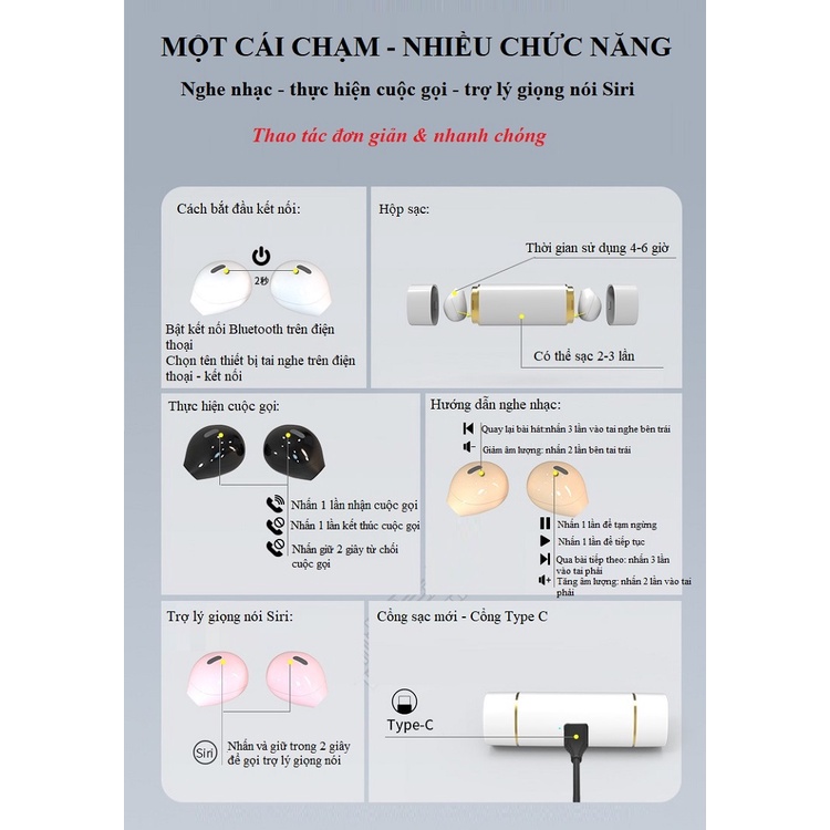 Tai Nghe Bluetooth Mô Hình Thỏi Son Pro-X.6 - Siêu Phẩm Dành Cho Phái Đẹp