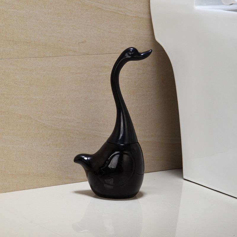 Bàn Chải Vệ Sinh Toilet Bằng Nhựa Kèm Giá Đỡ Hình Thiên Nga Sáng Tạo