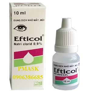 Nước muối sinh lý Efticol vệ sinh mắt mũi 10ml - Nước muối Efticol Natri clorid 0,9% ( 1 chai )