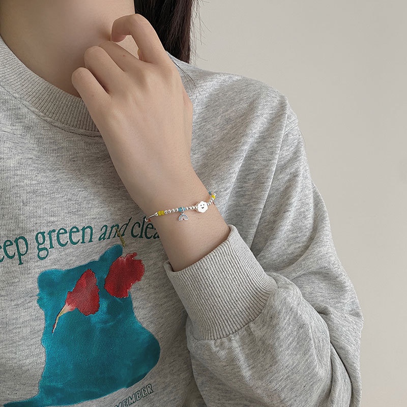 [Hàng Mới Về] Vòng Đeo Tay Co Dãn Màu Cầu Vồng Thời Trang