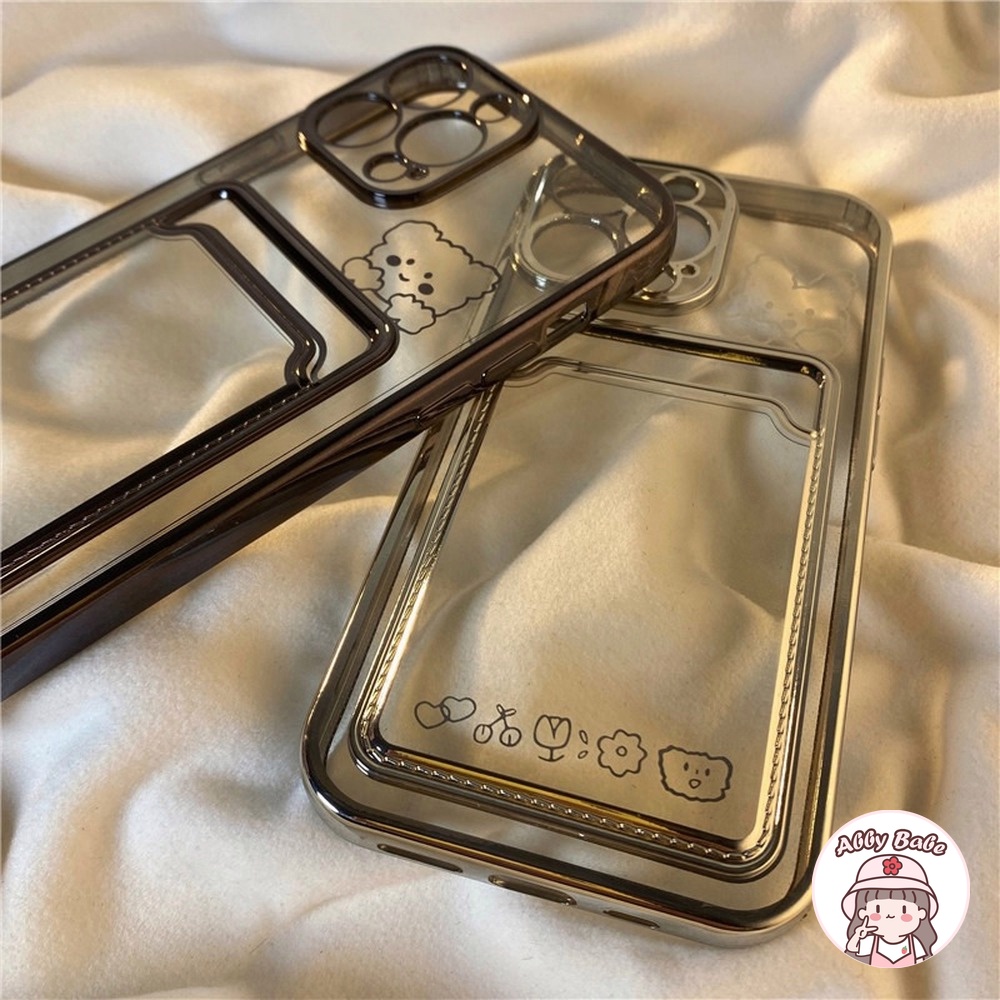 Ốp Điện Thoại TPU Mềm Trong Suốt Chống Sốc Kèm Ngăn Đựng Thẻ Cho Iphone 14 Pro Max 11 7Plus 13 12 11 Pro Max X XS Max XR