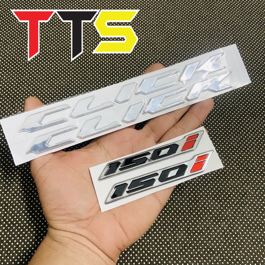 Tem chữ dán CLICK kèm số 125i, số 150i chất liệu nhựa cứng chống nước