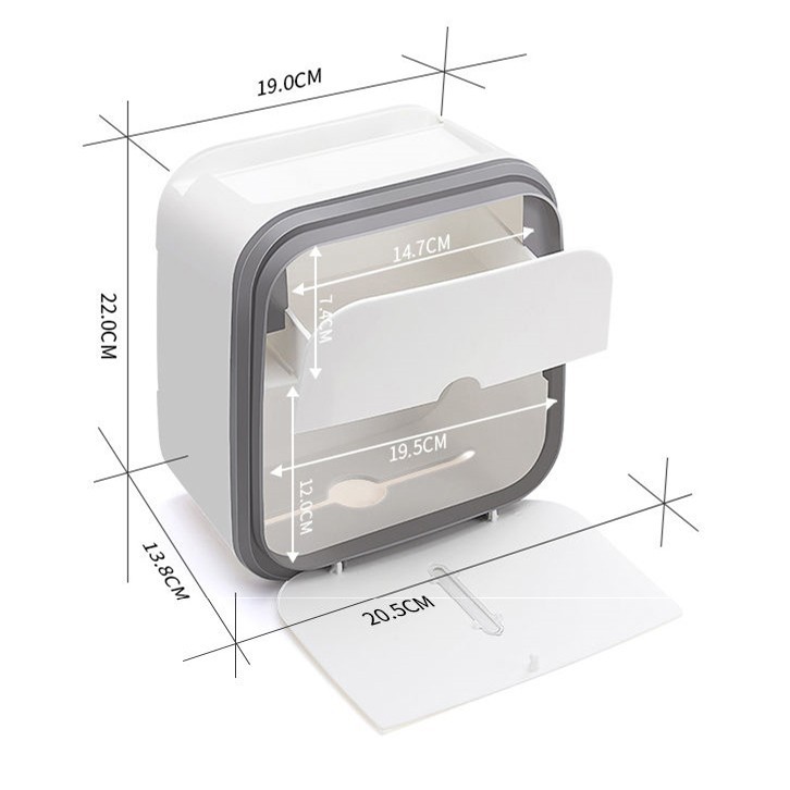 Hộp Đựng Giấy, Kệ dán tường, Hộp đựng giấy vệ sinh cao cấp 2 tầng chống nước, tiện dụng ( tặng kèm miếng dán tường)