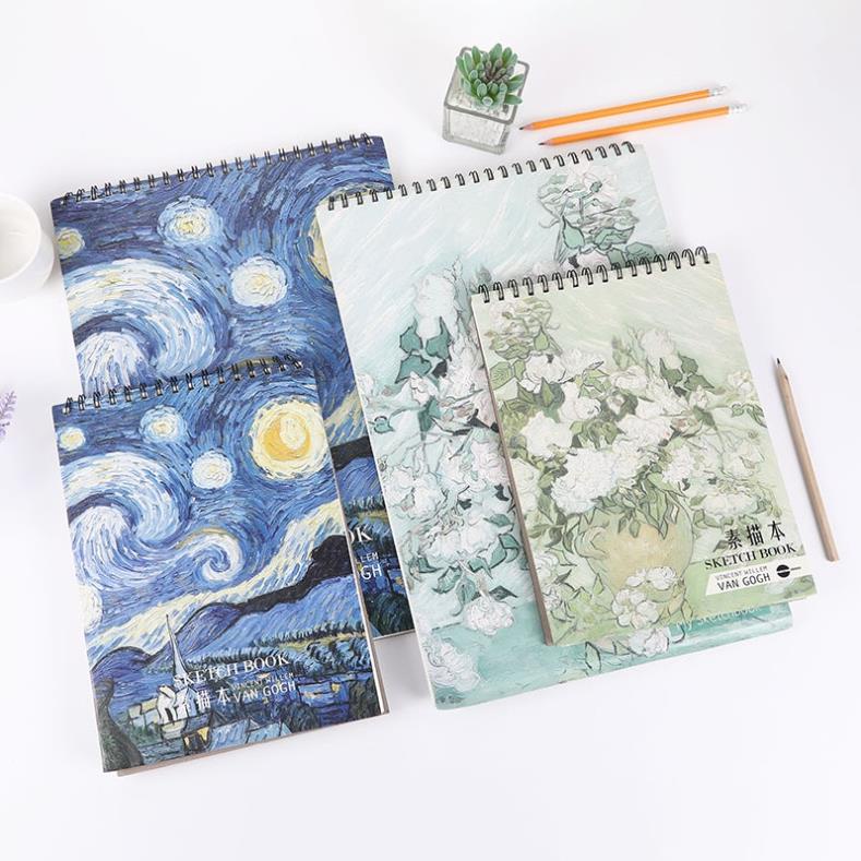 Sketchbook KOLANO sổ vẽ phác thảo, ký họa 100 trang A4, A5 gáy xoắn bìa họa tiết 160g SN-001381