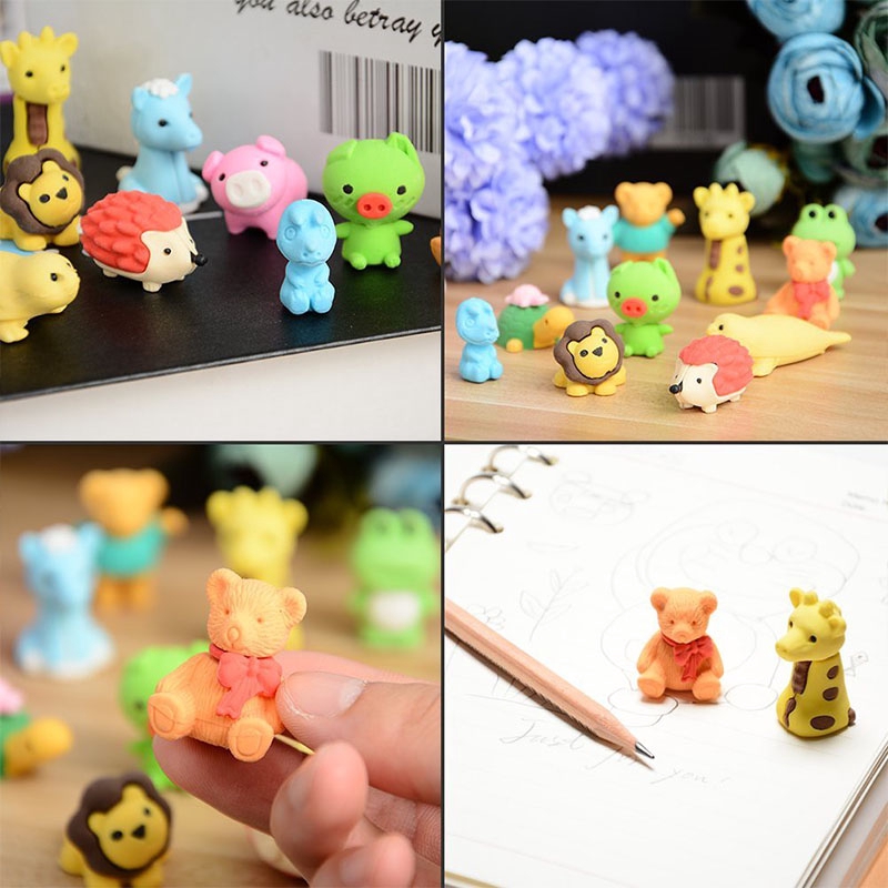 Bộ 30 cục tẩy mini hình động vật làm quà tặng/đồ chơi giáo dục cho bé trai bé gái