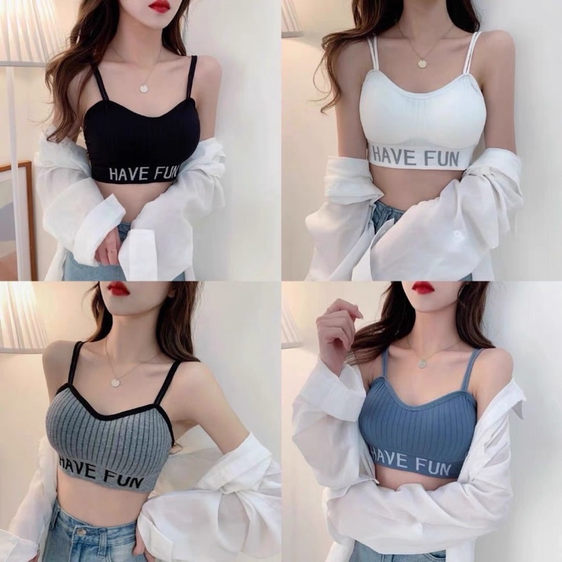 ÁO BRA NỮ CÚP NGỰC DỆT KIM HAVE FUN CỰC XINH