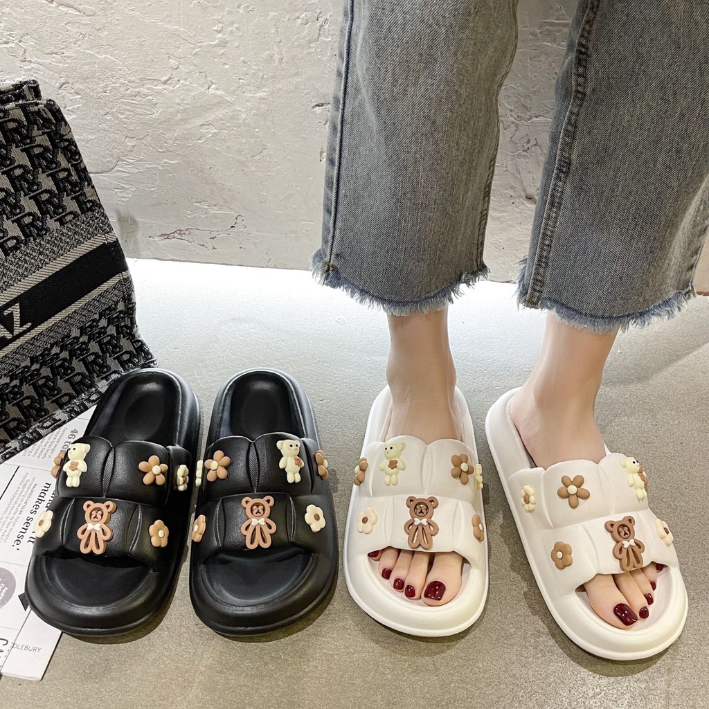 Dép lê nữ quai ngang ✨Cao Cấp✨, Mẫu dép đúc quai ngang tặng kèm stiker đính sẵn MSP:2607POOD