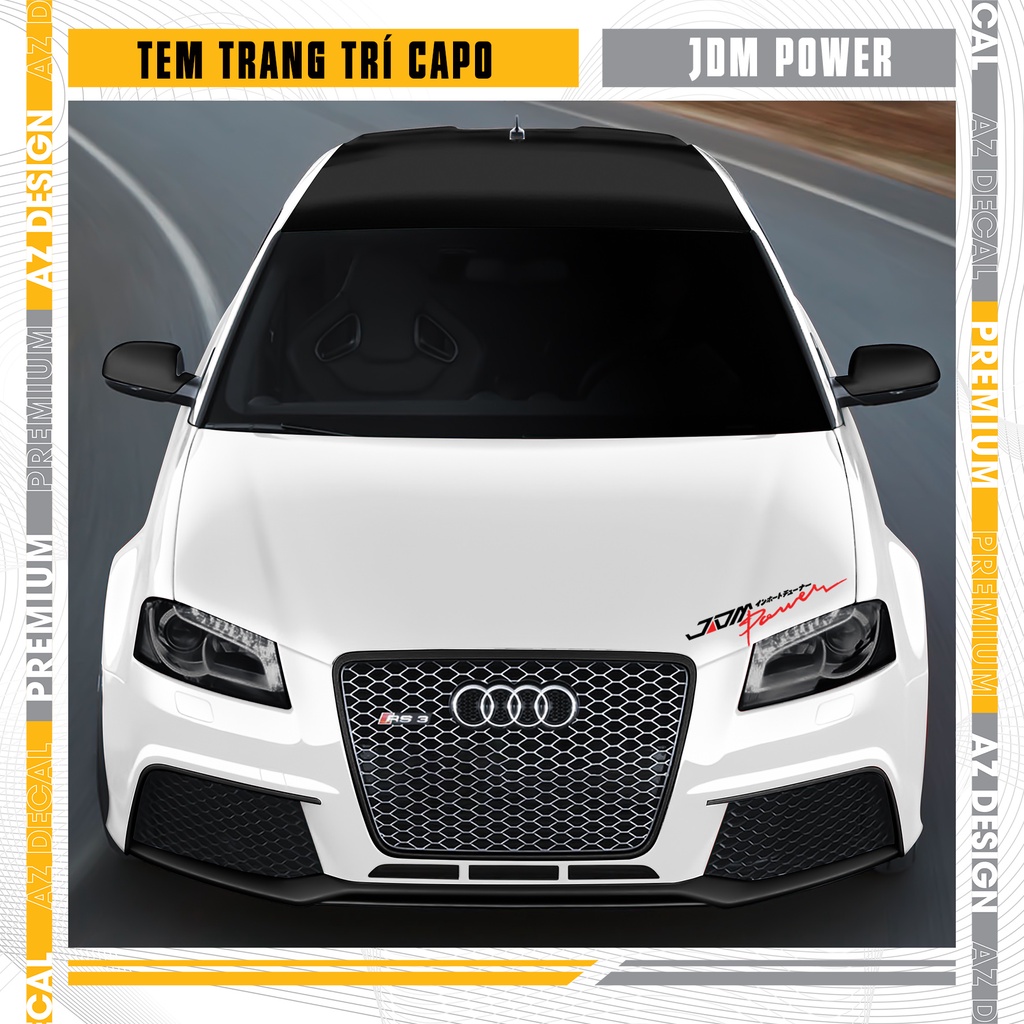 Tem Dán Capo Xe Ô Tô Chủ Đề JDM Power | CP10 | Decal Trang Trí Ô Tô In Nổi Chống Nước, Chống Bay Màu, Không Để Lại Keo