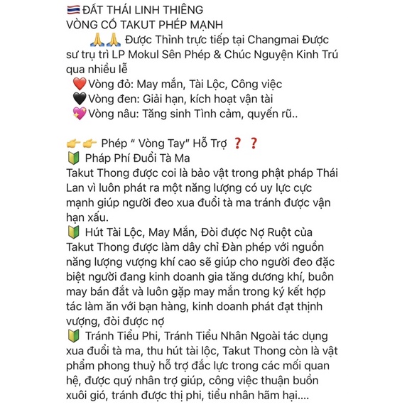 VÒNG CỔ TAKUT THÁI LAN PHÉP MẠNH