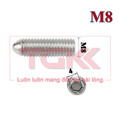 Vít trí đầu bi inox 304 M8