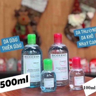 [CHUẨN AUTH]Nước Tẩy Trang Bioderma Pháp H2O Xanh - Hồng 500ML (Nắp Nhấn)