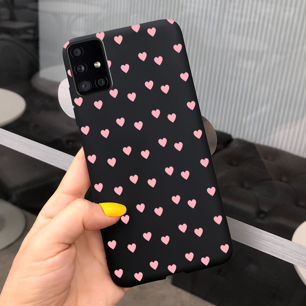 Ốp điện thoại TPU silicon dẻo in hình trái tim cho Samsung Galaxy M51 M31 M21 M21S